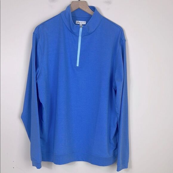 Peter Millar Crown Comfort Half Zip Pullover Sweater Golf Blue Size XL - Picture 1 of 7